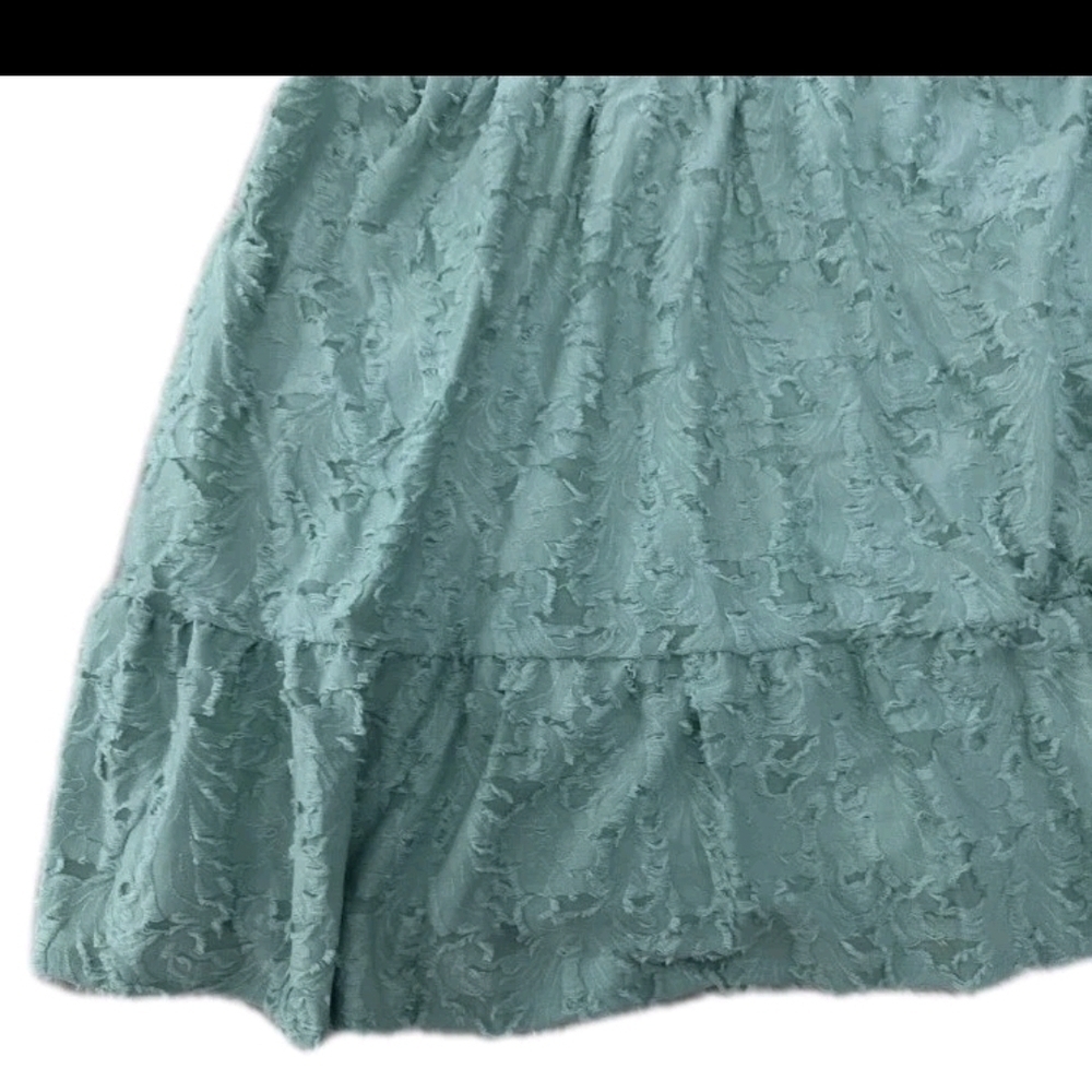 NWOT Lauren Conrad Aqua Spring Dress textured tie back Womens M BOHO - Picture 4 of 9